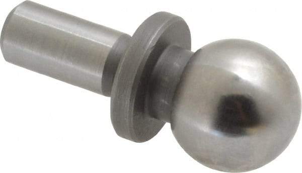 Gibraltar - 1/2" Ball Diam, 1/4" Shank Diam, Steel Inspection Tooling Ball - Press-Fit Shank, 15/16" Ball Center to Shank Bottom, 0.4" Ball Center to Shoulder Bottom, with Shoulder - Americas Tooling