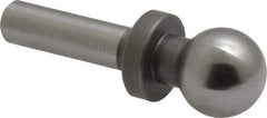 Gibraltar - 1/2" Ball Diam, 1/4" Shank Diam, Steel Inspection Tooling Ball - Slip-Fit Shank, 1-3/8" Ball Center to Shank Bottom, 1/2" Ball Center to Shoulder Bottom, with Shoulder - Americas Tooling