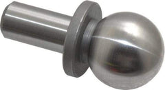 Gibraltar - 3/4" Ball Diam, 3/8" Shank Diam, Steel Inspection Tooling Ball - Slip-Fit Shank, 1-1/4" Ball Center to Shank Bottom, 1/2" Ball Center to Shoulder Bottom, with Shoulder - Americas Tooling