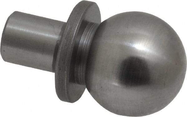 Gibraltar - 1/2" Ball Diam, 1/4" Shank Diam, Steel Inspection Tooling Ball - Thread Shank, 5/8" Ball Center to Shank Bottom, 5/16" Ball Center to Shoulder Bottom, with Shoulder - Americas Tooling