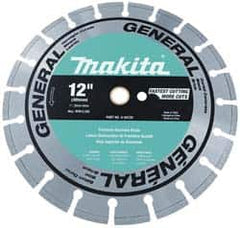 Makita - 14" Diam, 20mm Arbor Hole Diam, Wet & Dry Cut Saw Blade - Diamond-Tipped, Standard Round Arbor - Americas Tooling