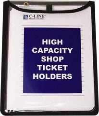 C-LINE - 15 Piece Clear High Capacity with Gussett Stitched Shop Ticket Holder - 12" High x 9" Wide - Americas Tooling