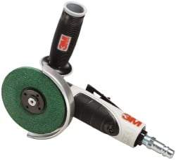 3M - 4" Wheel Diam, 12,000 RPM, Pneumatic Angle & Disc Grinder - 3/8-24 Spindle, 35 CFM - Americas Tooling