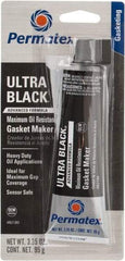 Permatex - 3.35 oz Oil Resistant Gasket Maker - -65 to 550°F, Black, Comes in Tube - Americas Tooling