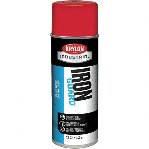 Krylon - OSHA Red, Gloss, Enamel Spray Paint - 12 to 15 Sq Ft per Can, 12 oz Container, Use on Masonry, Metal, Plaster, Plastic Foam & Wicker, Plastics, Wood - Americas Tooling