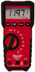 Milwaukee Tool - 2216-20, CAT III, 600 VAC/VDC, Digital True RMS Auto Ranging Multimeter - 40 mOhm, Measures Voltage, Capacitance, Current, Frequency, Resistance - Americas Tooling