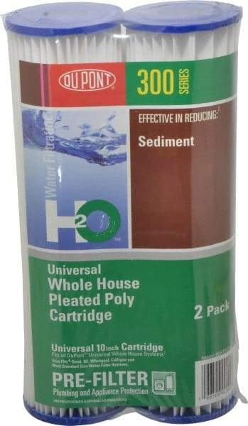 Dupont - 2" OD, 20µ, Pleated Poly Universal Pleated Poly 2 Pack Cartridge Filter - 10" Long, Reduces Sediments & Rust - Americas Tooling