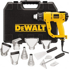 DeWALT - 150 to 1,100°F Heat Setting, 17.7 CFM Air Flow, Heat Gun Kit - 120 Volts, 13 Amps, 1,550 Watts, 7' Cord Length - Americas Tooling