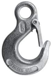 CM - 2,600 Lb Capacity, Chain Grade 43, Steel Eye Hook - 0.73" Hook Throat, 2.61" Reach, 0.53" Eye ID, 1/4" Chain Diam, 3.69" OAL, Heat Treated - Americas Tooling