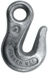 CM - 13,000 Lb Capacity, Chain Grade 43, Steel Eye Hook - 0.83" Hook Throat, 4-1/4" Reach, 1.16" Eye ID, 5/8" Chain Diam, 6.95" OAL, Heat Treated - Americas Tooling