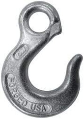 CM - 2,650 Lb Capacity, Chain Grade 30, Steel Eye Hook - 0.92" Hook Throat, 3.17" Reach, 3/4" Eye ID, 3/8" Chain Diam, 4.56" OAL, Heat Treated - Americas Tooling