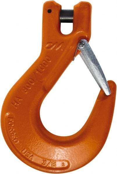 CM - 5/8 Inch Chain Diameter, Grade 100 Clevis Hook - 22,600 Lbs. Load Capacity, 0.71 Inch Inside Diameter, 3/4 Inch Pin Diameter, 1.69 Inch Hook Throat, 8.43 Inch Overall Length, 6.2 Inch Hook Width - Americas Tooling