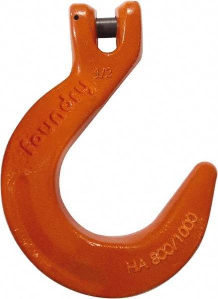 CM - 3/8 Inch Chain Diameter, Grade 100 Clevis Hook - 8,800 Lbs. Load Capacity, 0.47 Inch Inside Diameter, 0.507 Inch Pin Diameter, 3.05 Inch Hook Throat, 7.87 Inch Overall Length, 5.73 Inch Hook Width - Americas Tooling