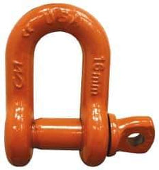 CM - 3/8" Nominal Chain Size, 1.5 Ton Carbon Steel Screw Chain Shackle - 17/32" Diam, 7/16" Pin Diam, 21/32" Wide Inside Jaw, 21/32" Inside Width - Americas Tooling