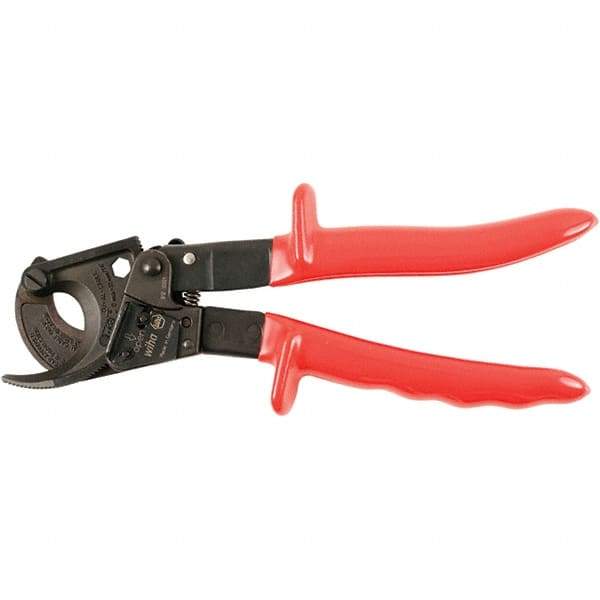 Wiha - 10" OAL, 18 AWG Capacity, Flush Cable Cutter - Curved Head, Urethane Handle - Americas Tooling