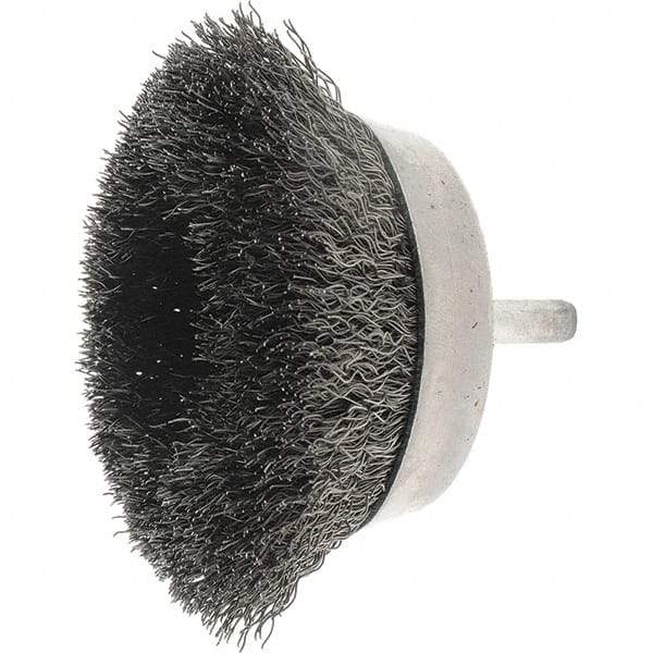 Weiler - 2-3/4" Diam, Steel Fill Cup Brush - 0.0118 Wire Diam, 7/8" Trim Length, 4,500 Max RPM - Americas Tooling