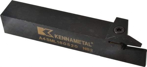 Kennametal - External Thread, 0.79" Max Depth of Cut, 5mm Min Groove Width, 152.4mm OAL, Left Hand Indexable Grooving Cutoff Toolholder - 25.4mm Shank Height x 25.4mm Shank Width, A4..05.. Insert Style, A4SM Toolholder Style, Series A4 - Americas Tooling