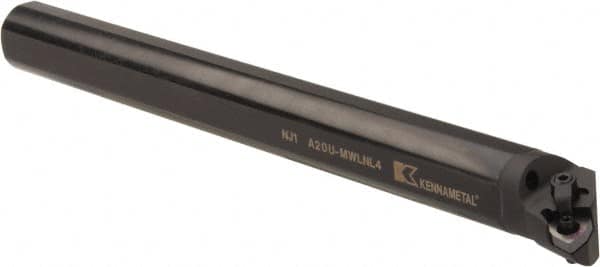 Kennametal - 37.34mm Min Bore Diam, 14" OAL, 1-1/4" Shank Diam, A-UMWLN Indexable Boring Bar - WN.. Insert, Screw or Clamp Holding Method - Americas Tooling