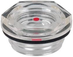 J.W. Winco - G 1/4 Thread, 17mm Distance Across Flats, Plastic Oil Level Sight Glasses - 20mm Flange Diameter, 6mm Length Under Head - Americas Tooling