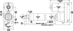 Thomson Industries - 36" Stroke Len, 30% Duty Cycle, 12 Volt, Performance PakLinear Electromechanical Actuator - DC Input, 0.4" per Second, 1,500 Lb Capacity - Americas Tooling