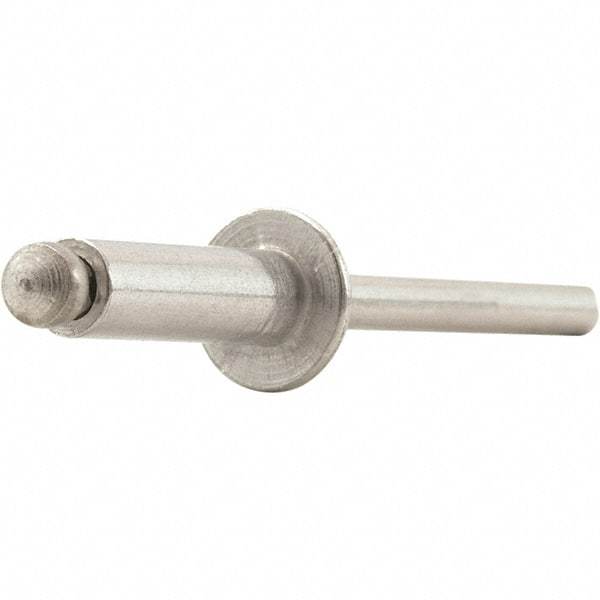 STANLEY Engineered Fastening - Size 6 Dome Head Aluminum Open End Blind Rivet - Aluminum Mandrel, 0.062" to 1/8" Grip, 3/16" Head Diam, 0.192" to 0.196" Hole Diam, 0.116" Body Diam - Americas Tooling