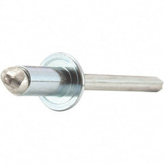 STANLEY Engineered Fastening - Size 6 Dome Head Stainless Steel Open End Blind Rivet - Stainless Steel Mandrel, 0.063" to 1/8" Grip, 3/16" Head Diam, 0.192" to 0.196" Hole Diam, 0.116" Body Diam - Americas Tooling