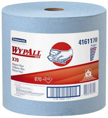 WypAll - X70 Dry Shop Towel/Industrial Wipes - Jumbo Roll, 13-3/8" x 12-1/2" Sheet Size, Blue - Americas Tooling