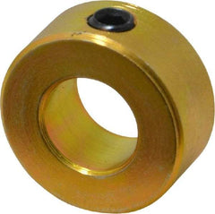 Climax Metal Products - 1/2" Bore, Steel, Set Screw Solid Set Screw Collars - 1" Outside Diam, 7/16" Wide - Americas Tooling