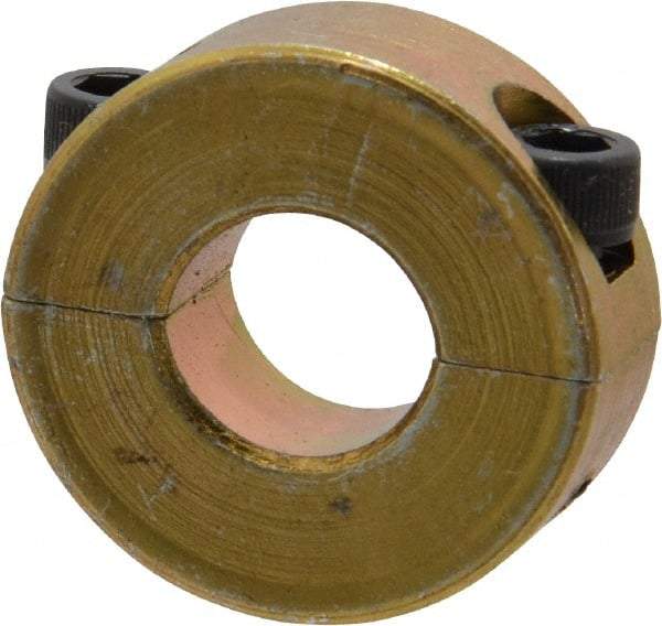 Climax Metal Products - 1/2" Bore, Steel, Two Piece Clamping Shaft Collar - 1-1/8" Outside Diam, 13/32" Wide - Americas Tooling