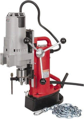 Milwaukee Tool - 3/4" Chuck, 11" Travel, Portable Electromagnetic Drill Press - 350 RPM, 12.5 Amps, 120 Volts, 9' Cord Length - Americas Tooling