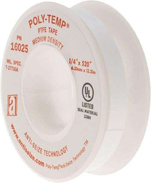 Value Collection - 1/4" Wide x 520" Long General Purpose Pipe Repair Tape - -400 to 550°F, White - Americas Tooling