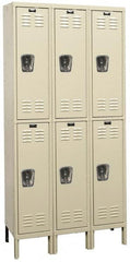 Hallowell - 6 Door, 2 Tier, Galvanite Corrosion Resistant Wardrobe & Box Lockers - Americas Tooling