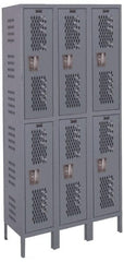 Hallowell - 6 Door, 2 Tier, Heavy-Duty Ventilated Wardrobe & Box Lockers - Americas Tooling