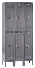 Hallowell - 6 Door, 2 Tier, Ready-Built Wardrobe & Box Lockers - Americas Tooling