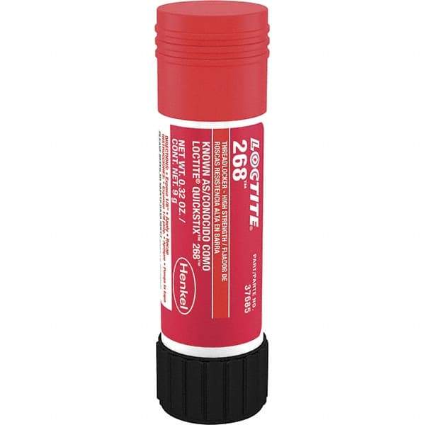 Loctite - 9 g Stick, Red, High Strength Semisolid Threadlocker - Series 268, 72 hr Full Cure Time, Hand Tool, Heat Removal - Americas Tooling