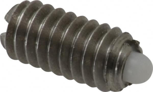 Gibraltar - 1/4-20, 17/32" Thread Length, 0.078" Plunger Projection, Stainless Steel Threaded Spring Plunger - 0.119" Max Plunger Diam, 0.531" Plunger Length, 3 Lb Init End Force, 10.5 Lb Final End Force - Americas Tooling