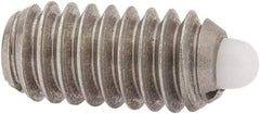 Gibraltar - 1/4-20, 17/32" Thread Length, 0.078" Plunger Projection, Stainless Steel Threaded Spring Plunger - 0.119" Max Plunger Diam, 0.531" Plunger Length, 1 Lb Init End Force, 3.5 Lb Final End Force - Americas Tooling