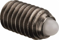 Gibraltar - 3/8-16, 5/8" Thread Length, 0.11" Plunger Projection, Stainless Steel Threaded Spring Plunger - 0.186" Max Plunger Diam, 0.625" Plunger Length, 1.5 Lb Init End Force, 5 Lb Final End Force - Americas Tooling