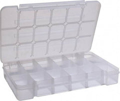 Akro-Mils - 9-1/2" Wide x 14-3/8" High x 2-1/2" Deep, Small Parts Storage Case - Clarified Polypropylene Frame, 3 to 18 Compartments, 2-7/8" Wide x 2-3/8 to 14" High x 2" Deep Bin - Americas Tooling