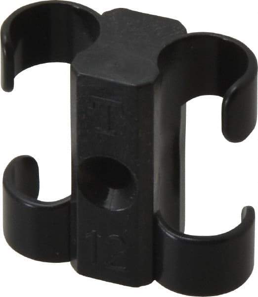 Midwest Control - 1/2 to 5/8 Hose OD, Multitube Holder - Black, 2 Slots, 1.33" OAL, 0.17" Mounting Hole, For Use With Tubes, Wires, Hose & Pipe - Americas Tooling