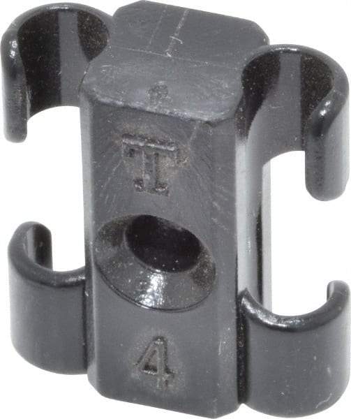 Midwest Control - 5/32 to 1/4 Hose OD, Multitube Holder - Black, 2 Slots, 0.7" OAL, 0.12" Mounting Hole, For Use With Tubes, Wires, Hose & Pipe - Americas Tooling