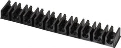 Midwest Control - 5/32 Hose OD, Multitube Holder - Black, 10 Slots, 4" OAL, 1/8" Mounting Hole, For Use With Plastic Tubing, Hose & Wire - Americas Tooling