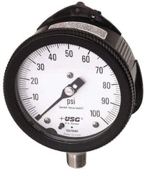 Ametek - 6" Dial, 1/2 Thread, 30-0-15 Scale Range, Pressure Gauge - Lower Back Connection Mount, Accurate to 0.5% of Scale - Americas Tooling