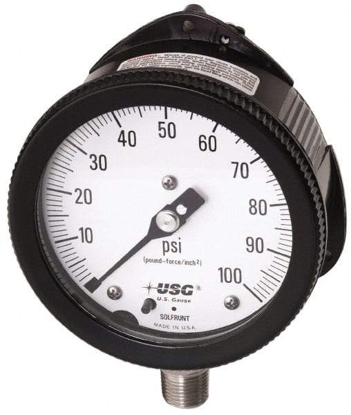 Ametek - 6" Dial, 1/2 Thread, 0-1,500 Scale Range, Pressure Gauge - Lower Connection Mount, Accurate to 0.5% of Scale - Americas Tooling