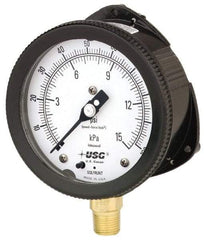 Ametek - 6" Dial, 1/2 Thread, 0-200 Scale Range, Pressure Gauge - Lower Connection Mount, Accurate to 0.5% of Scale - Americas Tooling