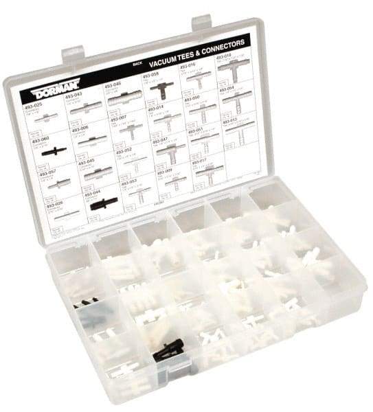 Dorman - 115 Piece, 1/8 to 5/16" Vacuum Tees & Connectors - Plastic - Americas Tooling