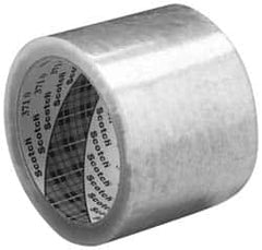 3M - 2" x 55 Yd Clear Rubber Adhesive Sealing Tape - Polypropylene Film Backing, 1.9 mil Thick - Americas Tooling