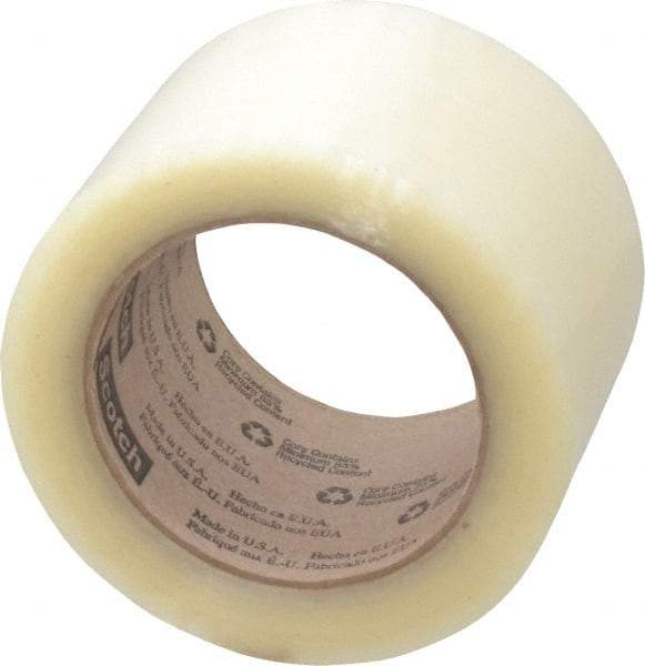 3M - 3" x 110 Yd Clear Rubber Adhesive Sealing Tape - Polypropylene Film Backing, 1.9 mil Thick, 44 Lb Tensile Strength, Series 371 - Americas Tooling