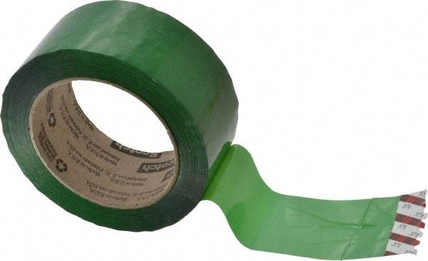 3M - 2" x 110 Yd Green Rubber Adhesive Sealing Tape - Polypropylene Film Backing, 1.9 mil Thick, 44 Lb Tensile Strength, Series 371 - Americas Tooling