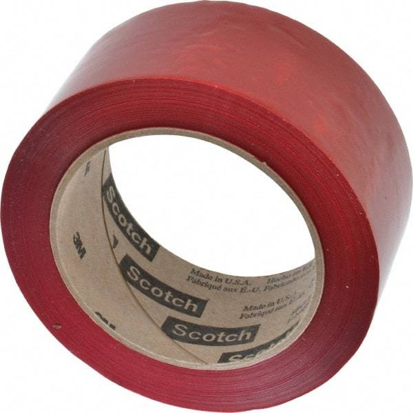 3M - 2" x 110 Yd Red Rubber Adhesive Sealing Tape - Polypropylene Film Backing, 1.9 mil Thick, 44 Lb Tensile Strength, Series 371 - Americas Tooling